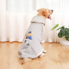 Autumn/Winter Dog Clothes - Grey Hoodie with Striped Hood & Baseball Bear (Size - M)