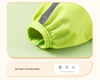 Colorblock (Beige red) Dog Raincoat - Waterproof with Hood and Reflective Strips (Size M)