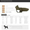 Size XL Olive Green Warm Quilted Dog Winter Coat - Adjustable Fleece-Lined Puffer Vest with Reflective Trim & Leash Port
